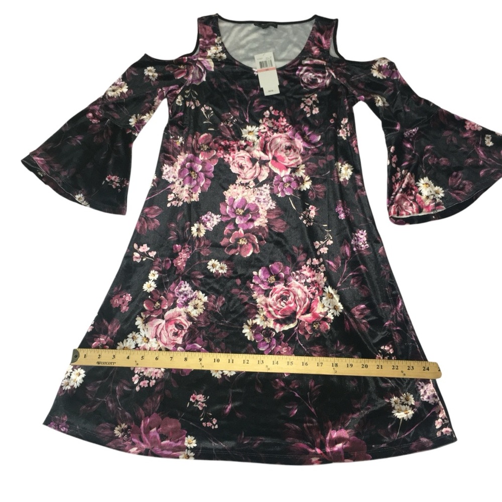 Spenser Jeremy Cold Shoulder Floral Velvet Stretch Dress - Women’s 10 - NWT - Picture 5 of 15